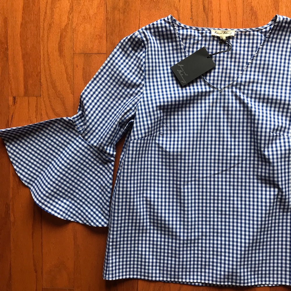 Gingham Print Top